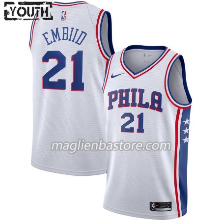 Maglia NBA Philadelphia 76ers Joel Embiid 21 Nike 2019-20 Association Edition Swingman - Bambino
